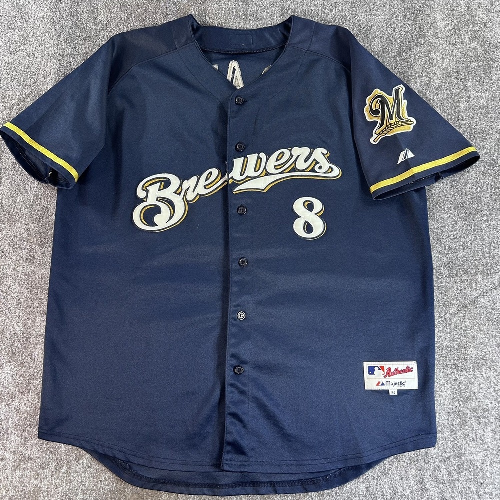 Ryan Braun #8 Milwaukee Brewers Majestic Jersey Size 54 3XL